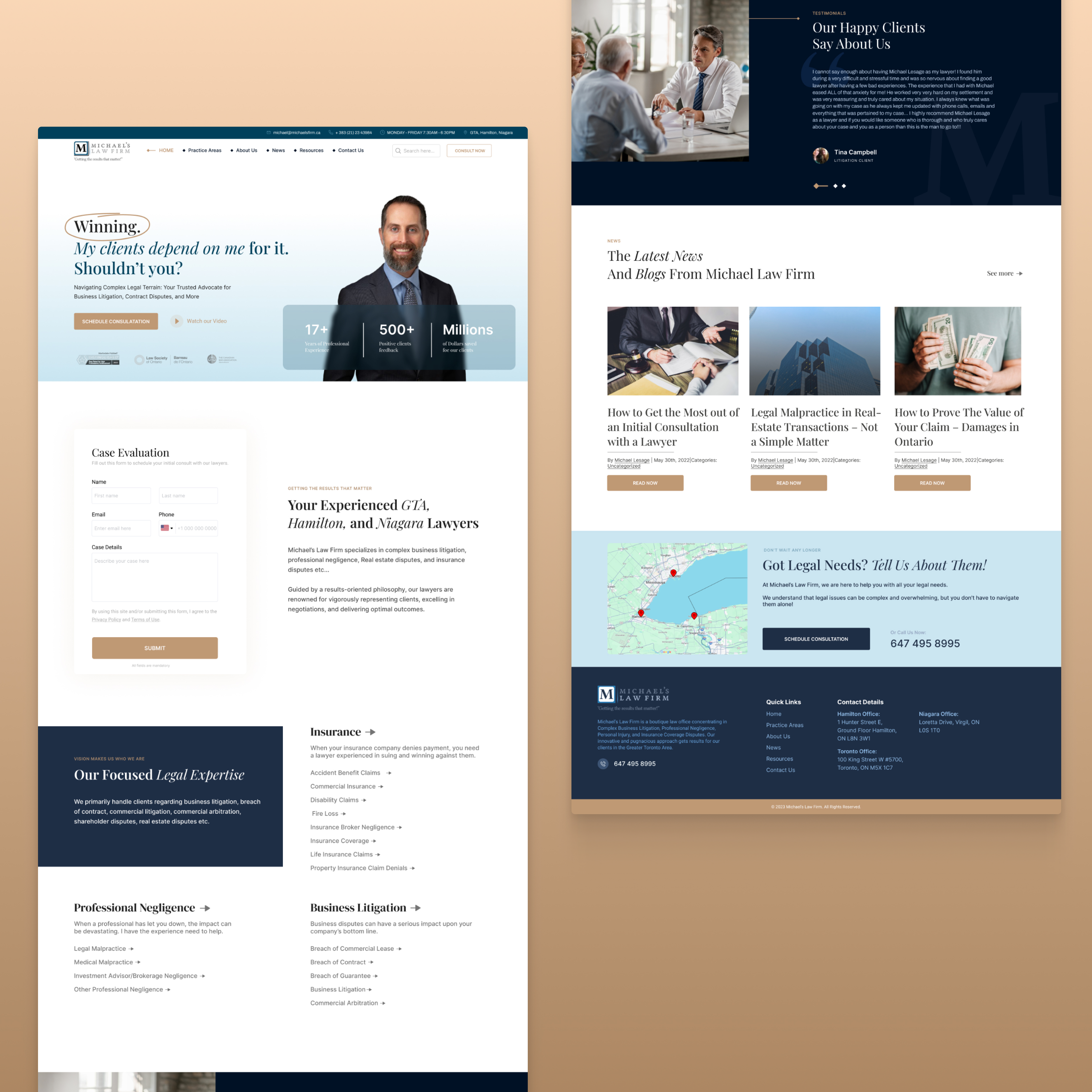 Web Design by Wolfpencil Designs for Michael''s Law Firm | Design #31955581