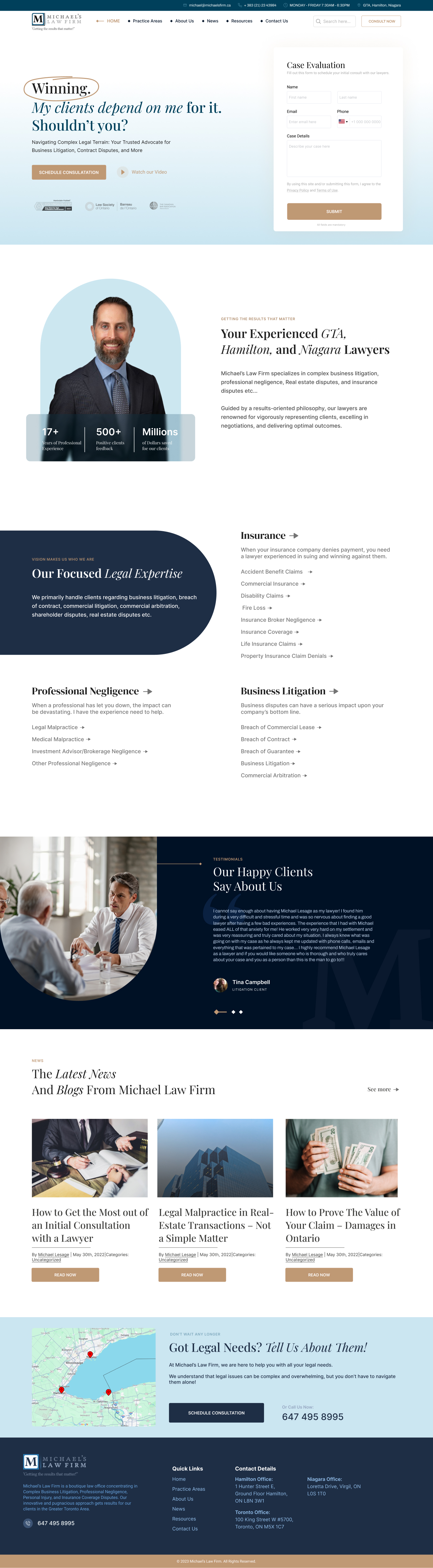 Web Design by Wolfpencil Designs for Michael''s Law Firm | Design #31959314