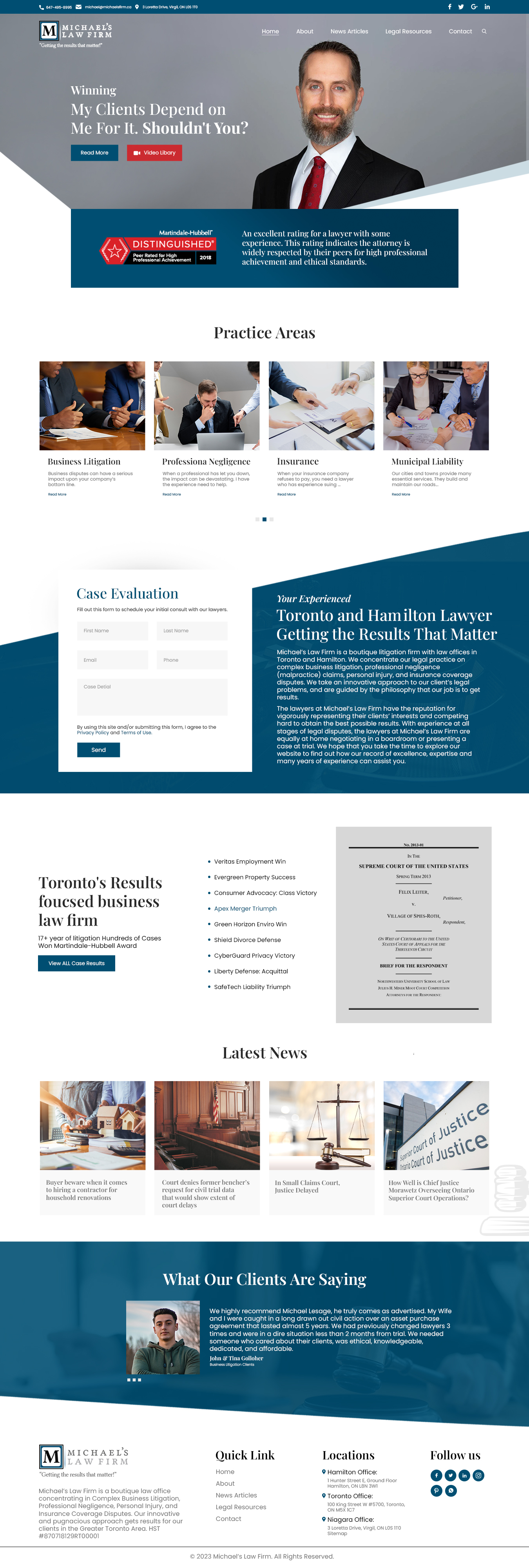 Web Design by nzdesigners for Michael''s Law Firm | Design #31941441