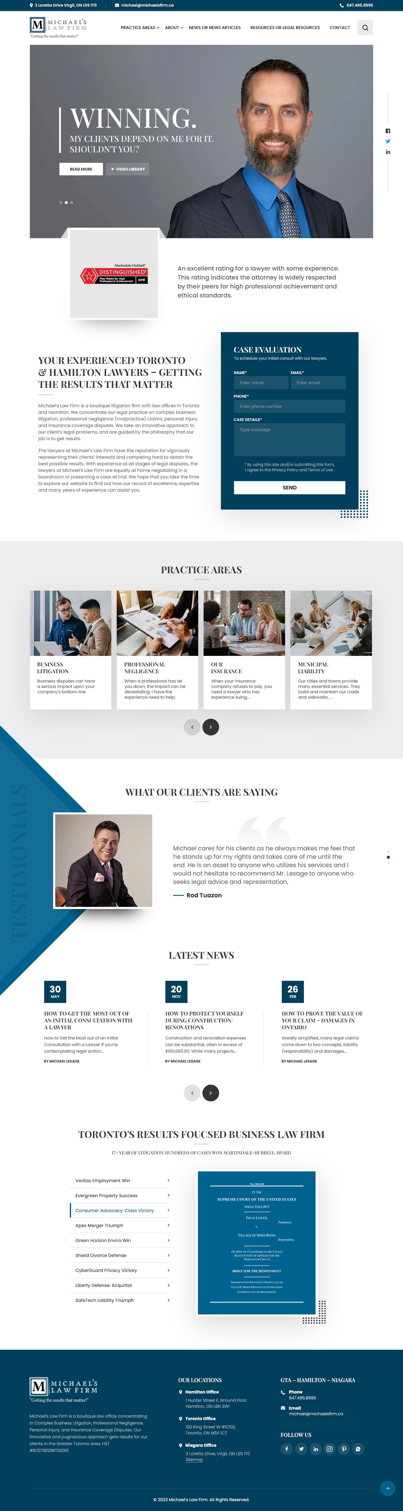 Web Design by nzdesigners for Michael''s Law Firm | Design #31941444