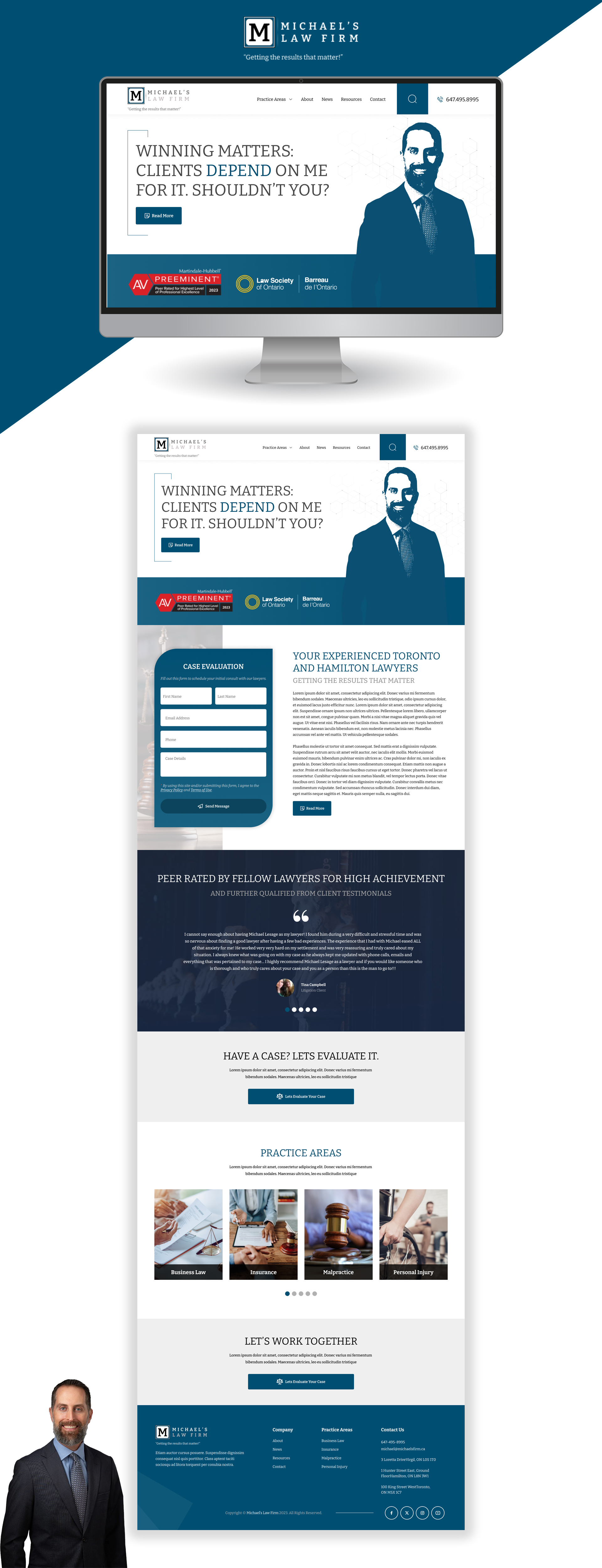 Web Design by Senthil Kumaar V for Michael''s Law Firm | Design #31957726