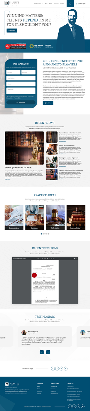 Web Design by Senthil Kumaar V for Michael''s Law Firm | Design: #31965089