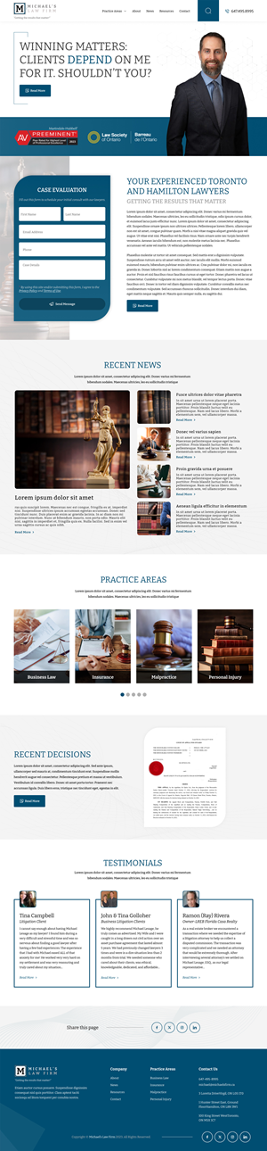 Web Design by Senthil Kumaar V for Michael''s Law Firm | Design: #31972031