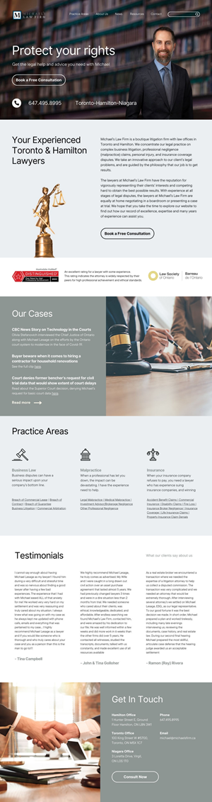Web Design by ISYL for Michael''s Law Firm | Design: #31936740