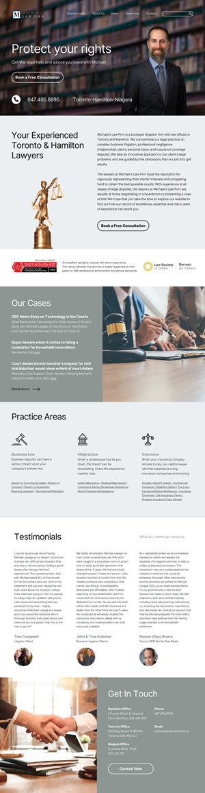 Web Design by ISYL for Michael''s Law Firm | Design: #31938903