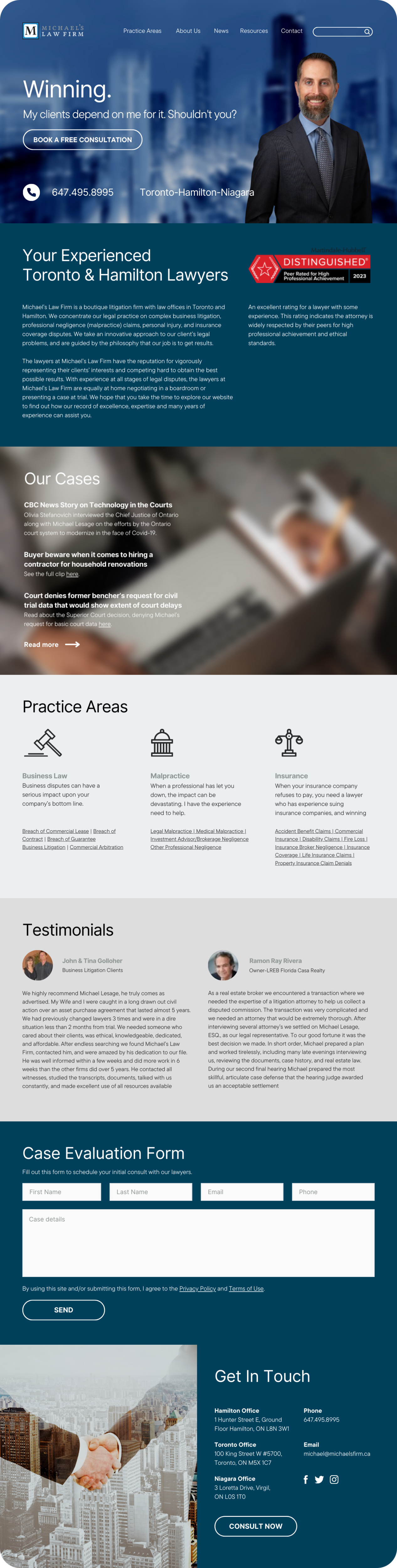 Web Design by ISYL for Michael''s Law Firm | Design #31946965