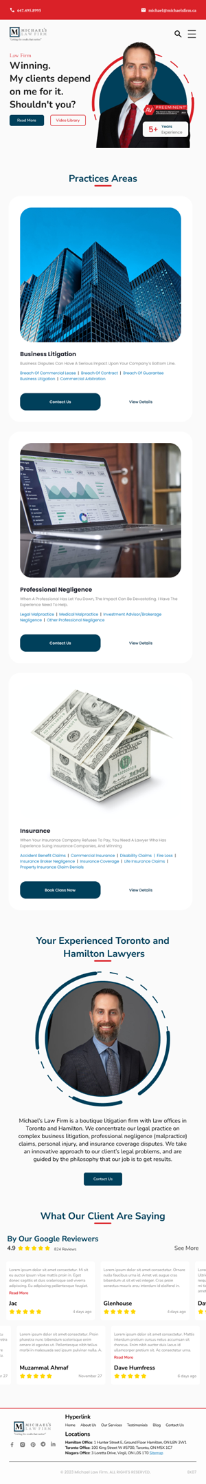 Web Design by Taufik H for Michael''s Law Firm | Design: #31940254