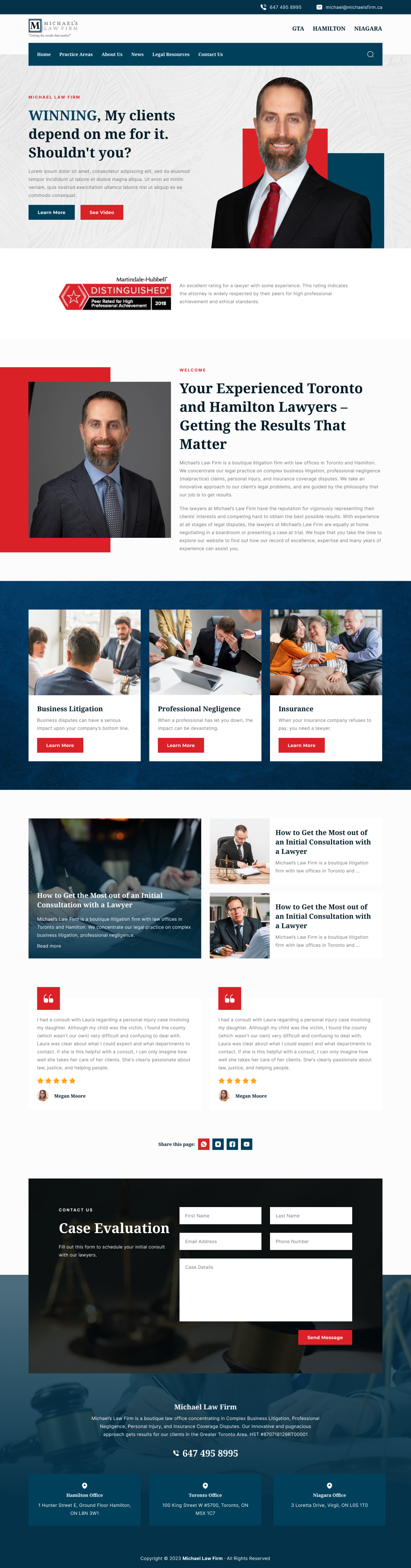 Web Design by Taufik H for Michael''s Law Firm | Design #31941854