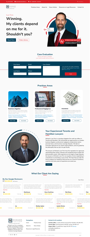 Web Design by Taufik H for Michael''s Law Firm | Design: #31947418