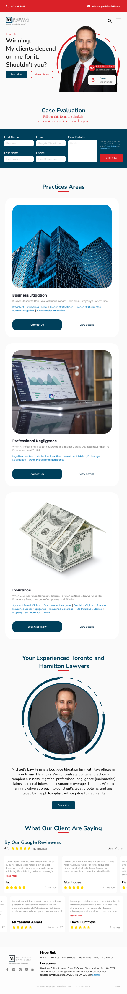Web Design by Taufik H for Michael''s Law Firm | Design #31947419