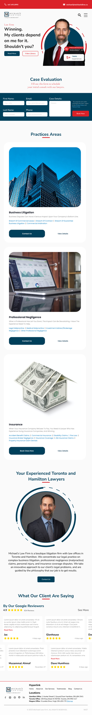 Web Design by Taufik H for Michael''s Law Firm | Design: #31947419