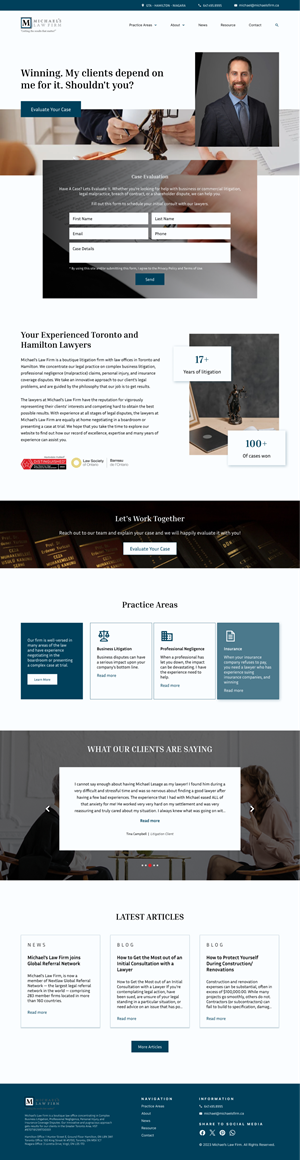 Web Design by Taufik H for Michael''s Law Firm | Design: #31947540