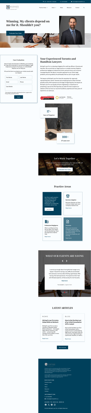 Web Design by Taufik H for Michael''s Law Firm | Design: #31947567