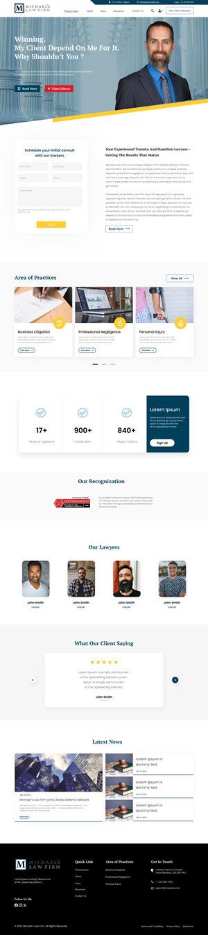 Web Design by GraphicSujit for Michael''s Law Firm | Design: #31930578