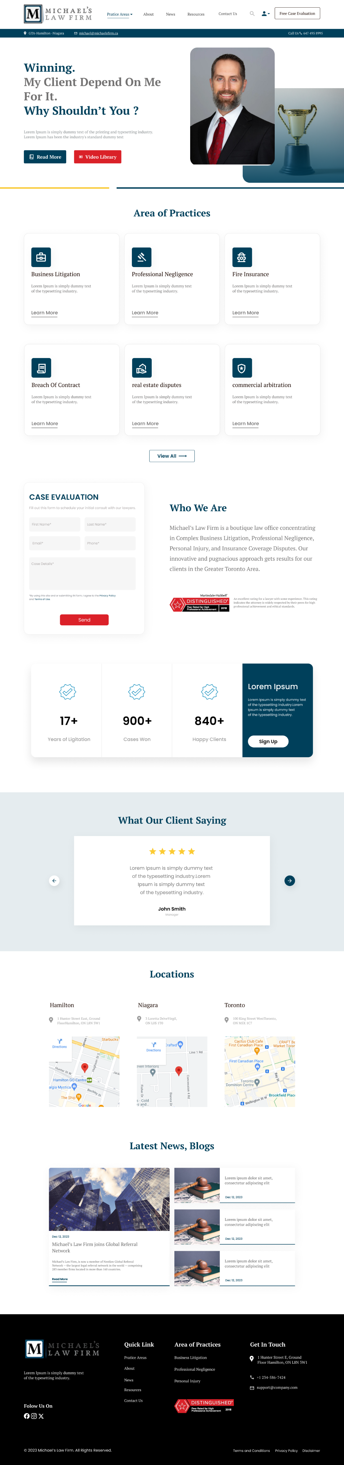 Web Design by GraphicSujit for Michael''s Law Firm | Design #31939958