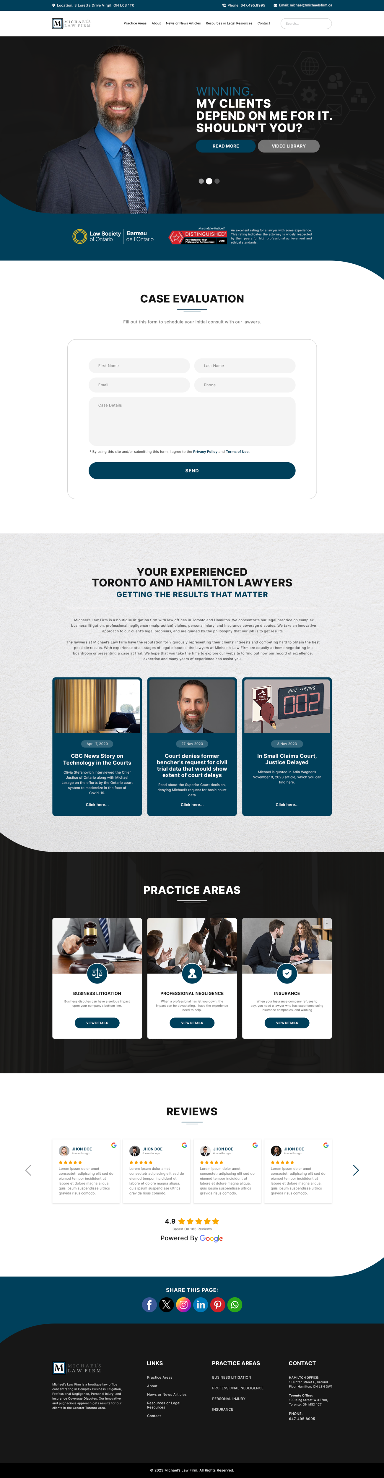 Diseño Web por Ziaul Haque para Michael''s Law Firm | Diseño #31956551