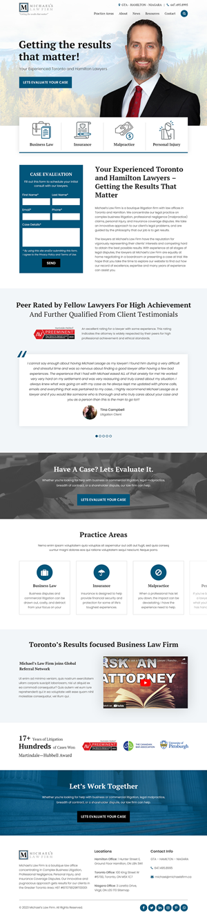 Web Design by Starlyn DS for Michael''s Law Firm | Design: #31927724