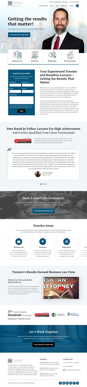 Web Design by Starlyn DS for Michael''s Law Firm | Design: #31933920