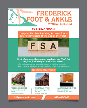 Design de Flyer par Rifu Graphics pour Frederick Foot & Ankle | Design : #31945107