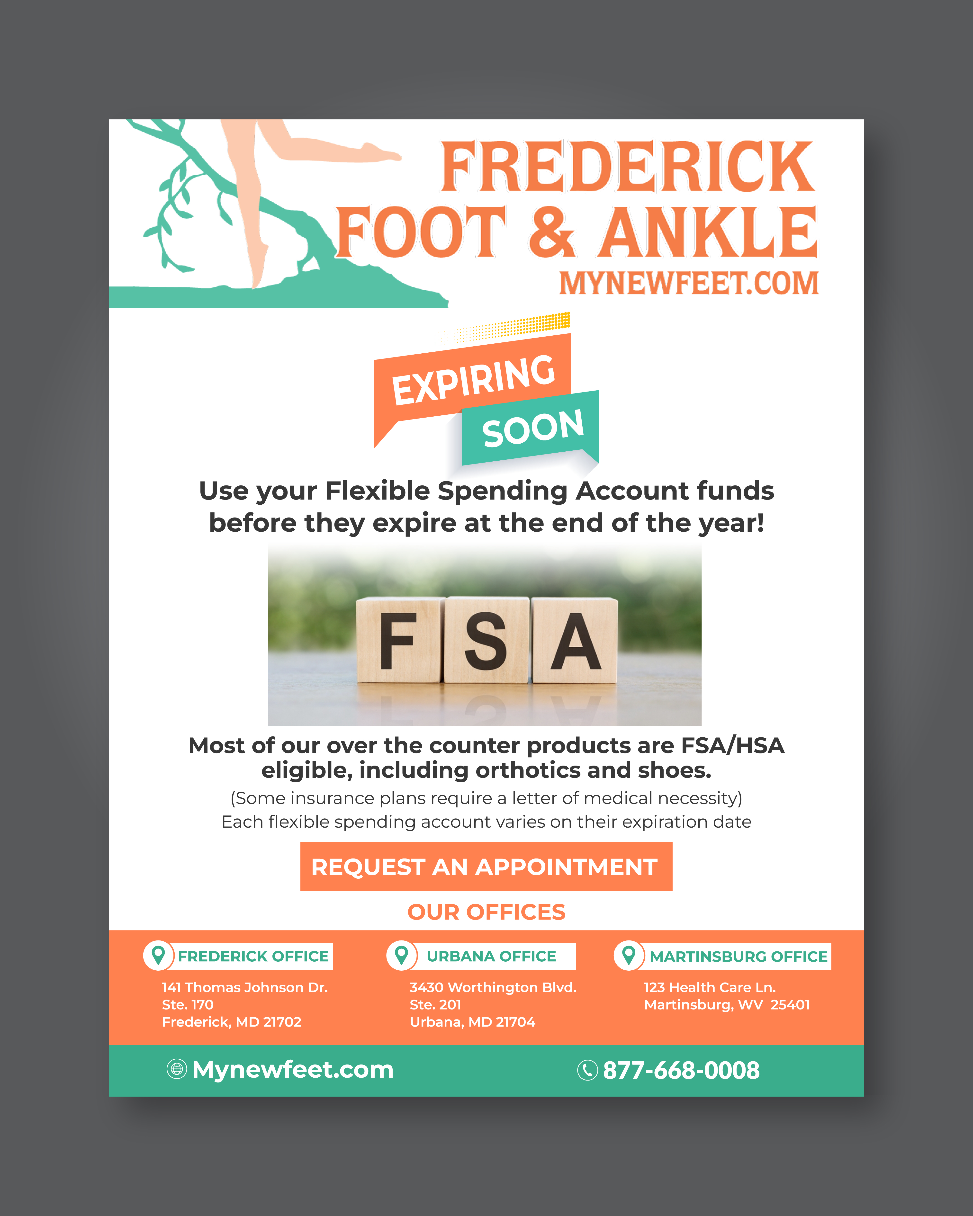 Flyer Design by Rifu Graphics for Frederick Foot & Ankle | Design #31946594