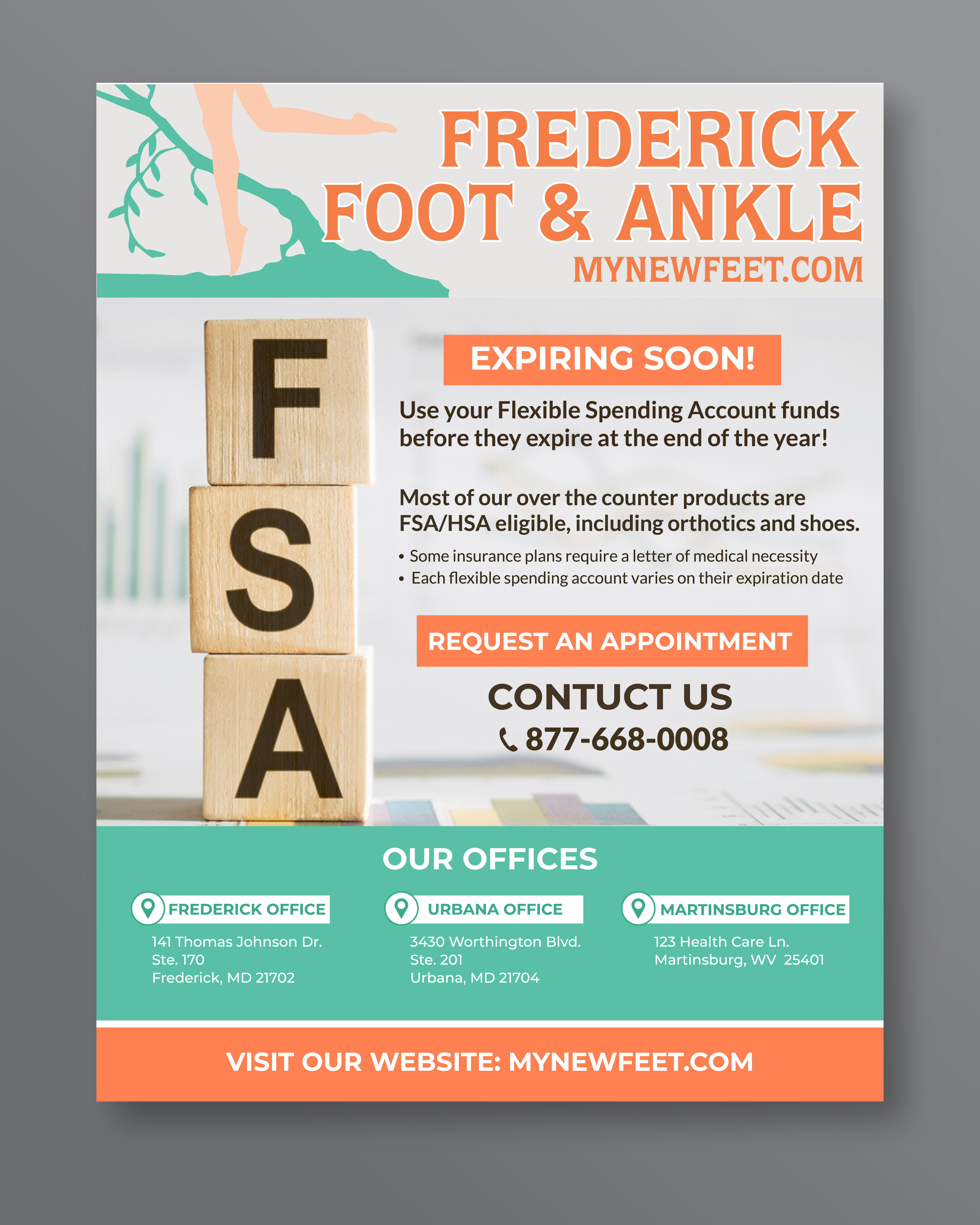 Flyer Design by Rifu Graphics for Frederick Foot & Ankle | Design #31946717