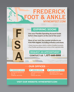 Design de Flyer par Rifu Graphics pour Frederick Foot & Ankle | Design : #31947262