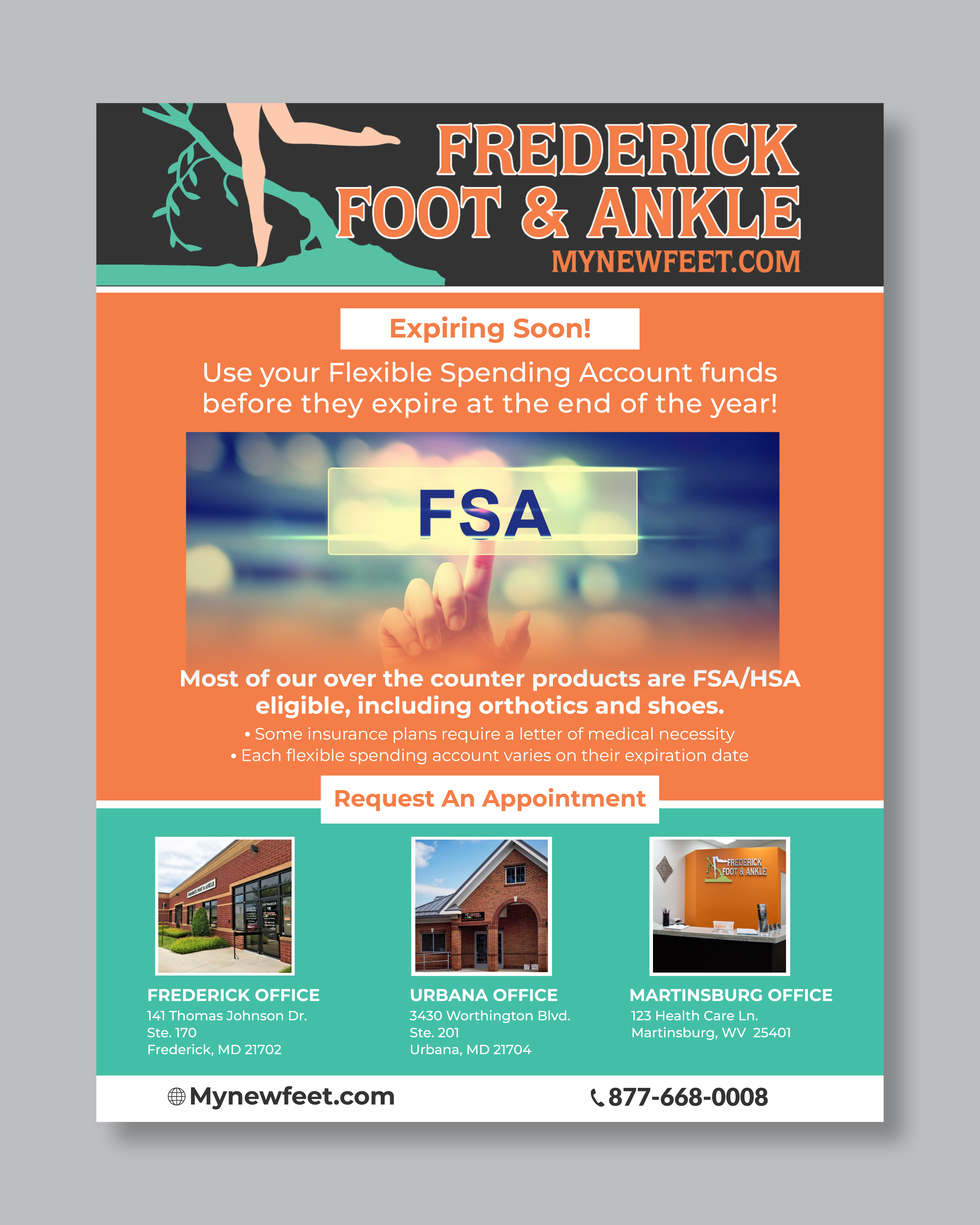 Flyer Design by Rifu Graphics for Frederick Foot & Ankle | Design #31948107
