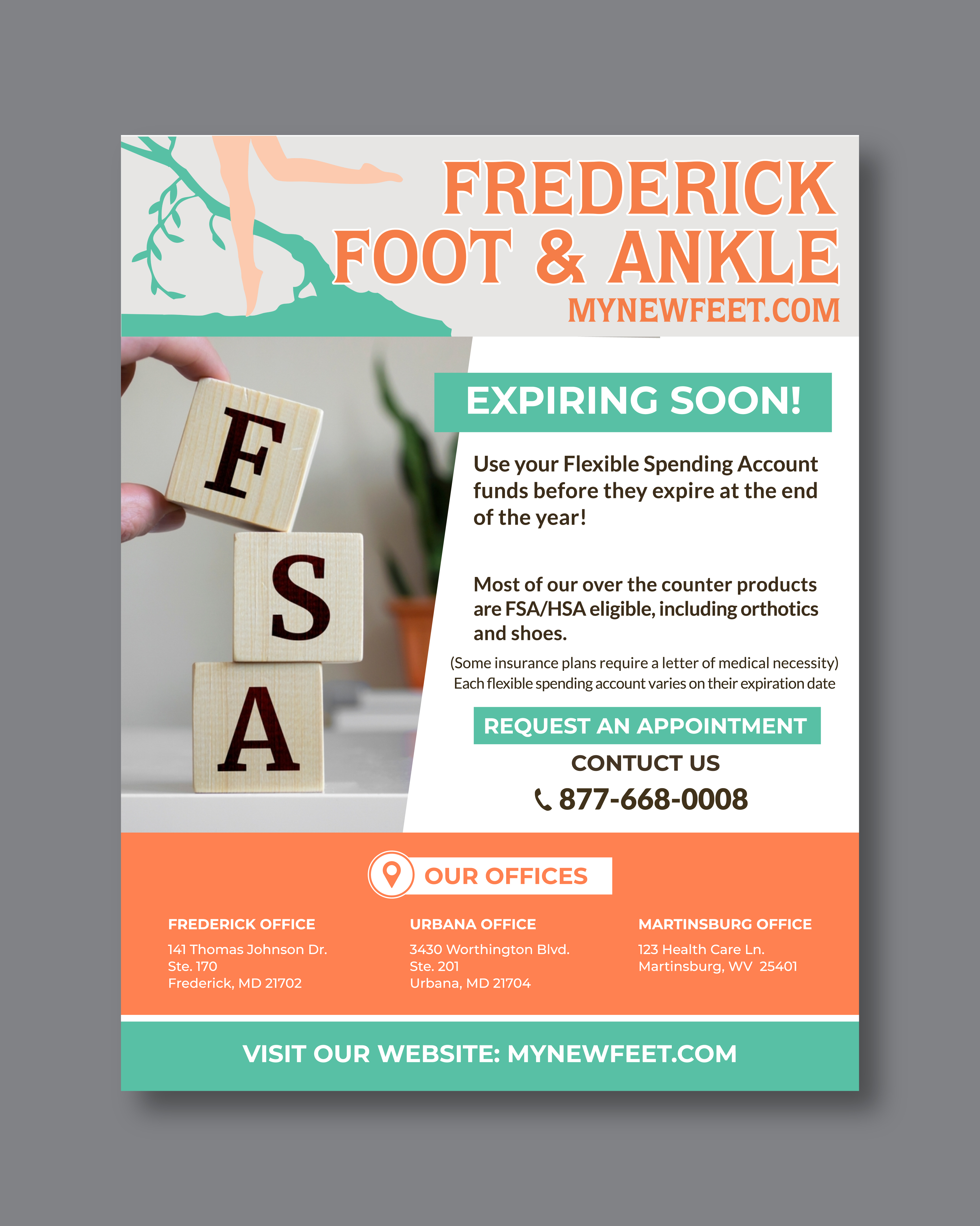 Flyer Design by Rifu Graphics for Frederick Foot & Ankle | Design #31948269