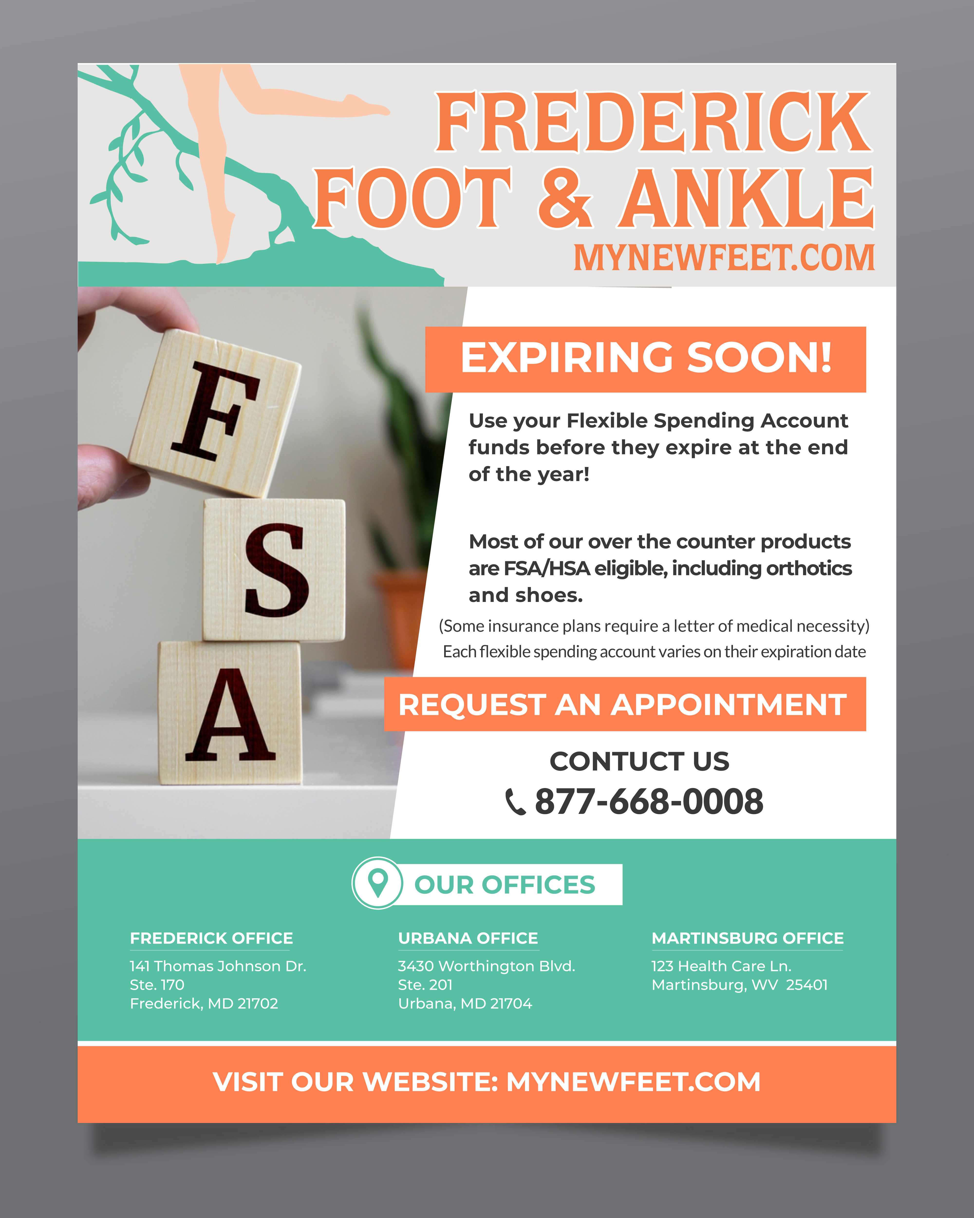 Flyer Design by Rifu Graphics for Frederick Foot & Ankle | Design #31948308