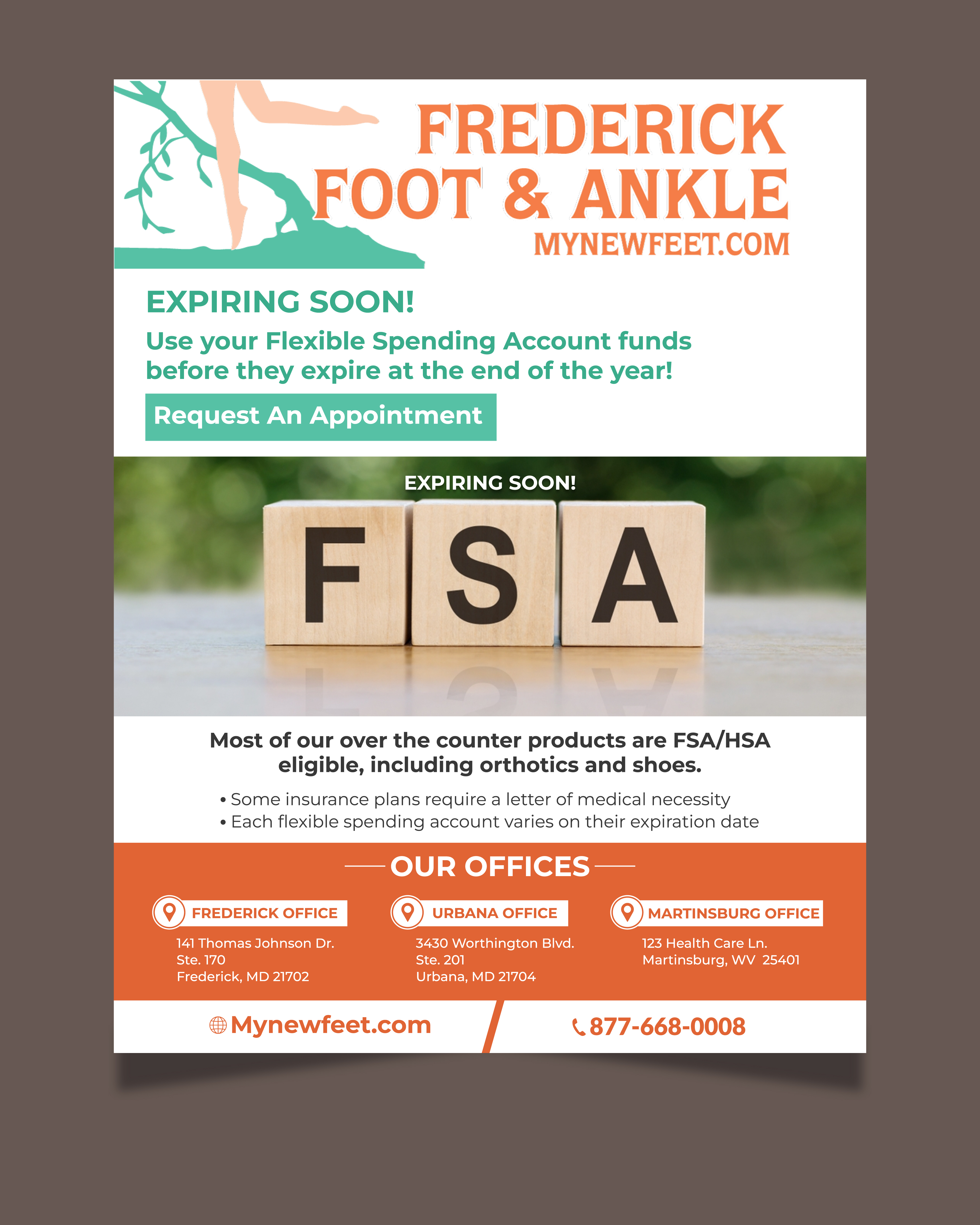 Flyer Design by Rifu Graphics for Frederick Foot & Ankle | Design #31950276