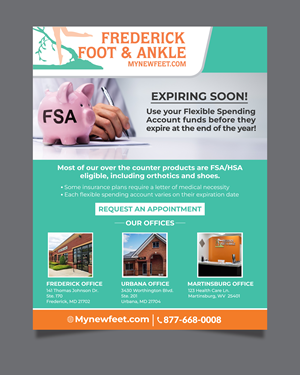 Diseño de Flyer por Rifu Graphics para Frederick Foot & Ankle | Diseño: #31950505