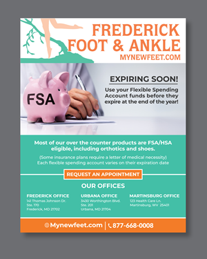 Diseño de Flyer por Rifu Graphics para Frederick Foot & Ankle | Diseño: #31950800