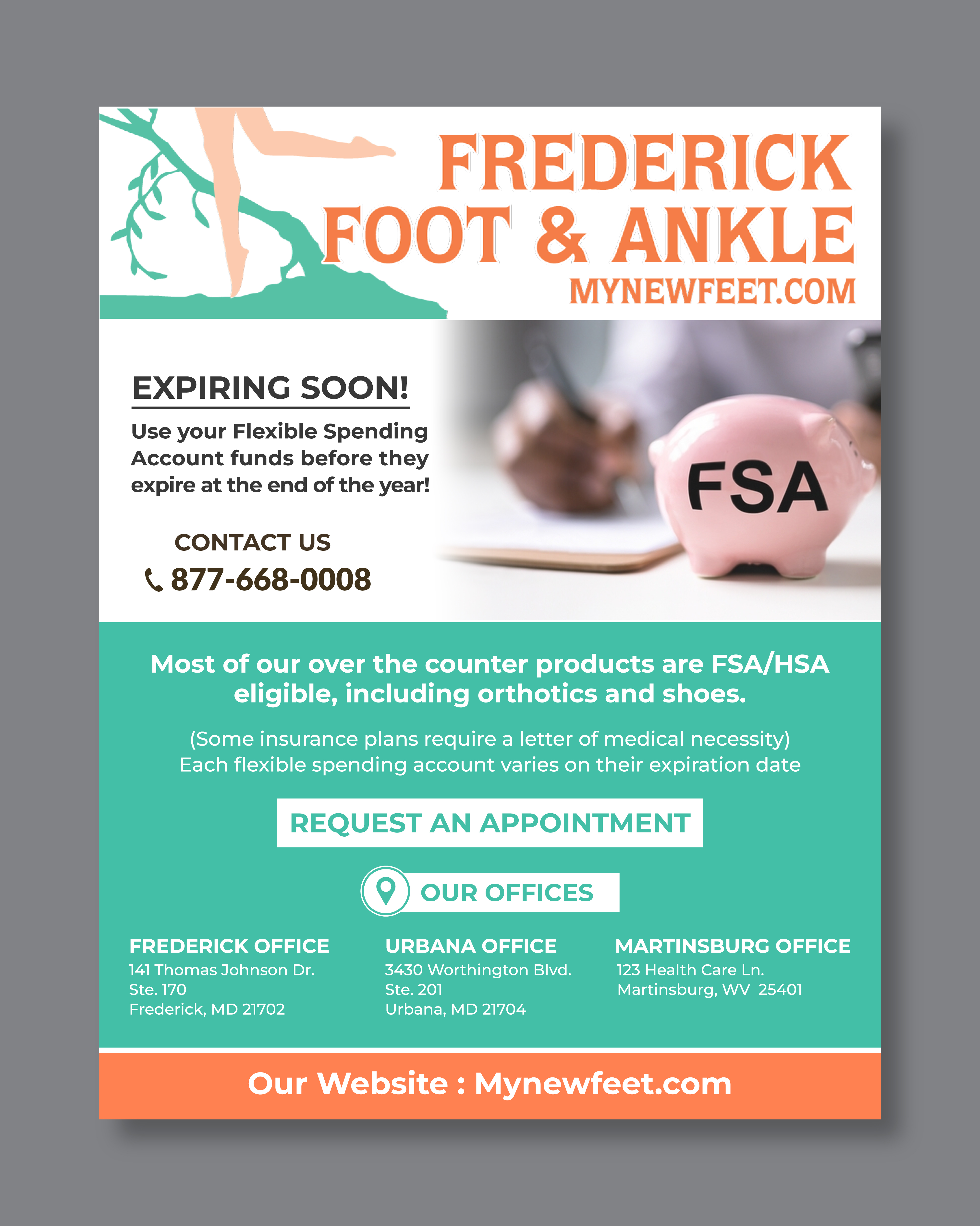 Diseño de Flyer por Rifu Graphics para Frederick Foot & Ankle | Diseño #31950889