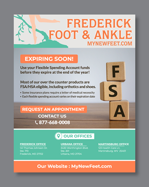 Diseño de Flyer por Rifu Graphics para Frederick Foot & Ankle | Diseño: #31950920