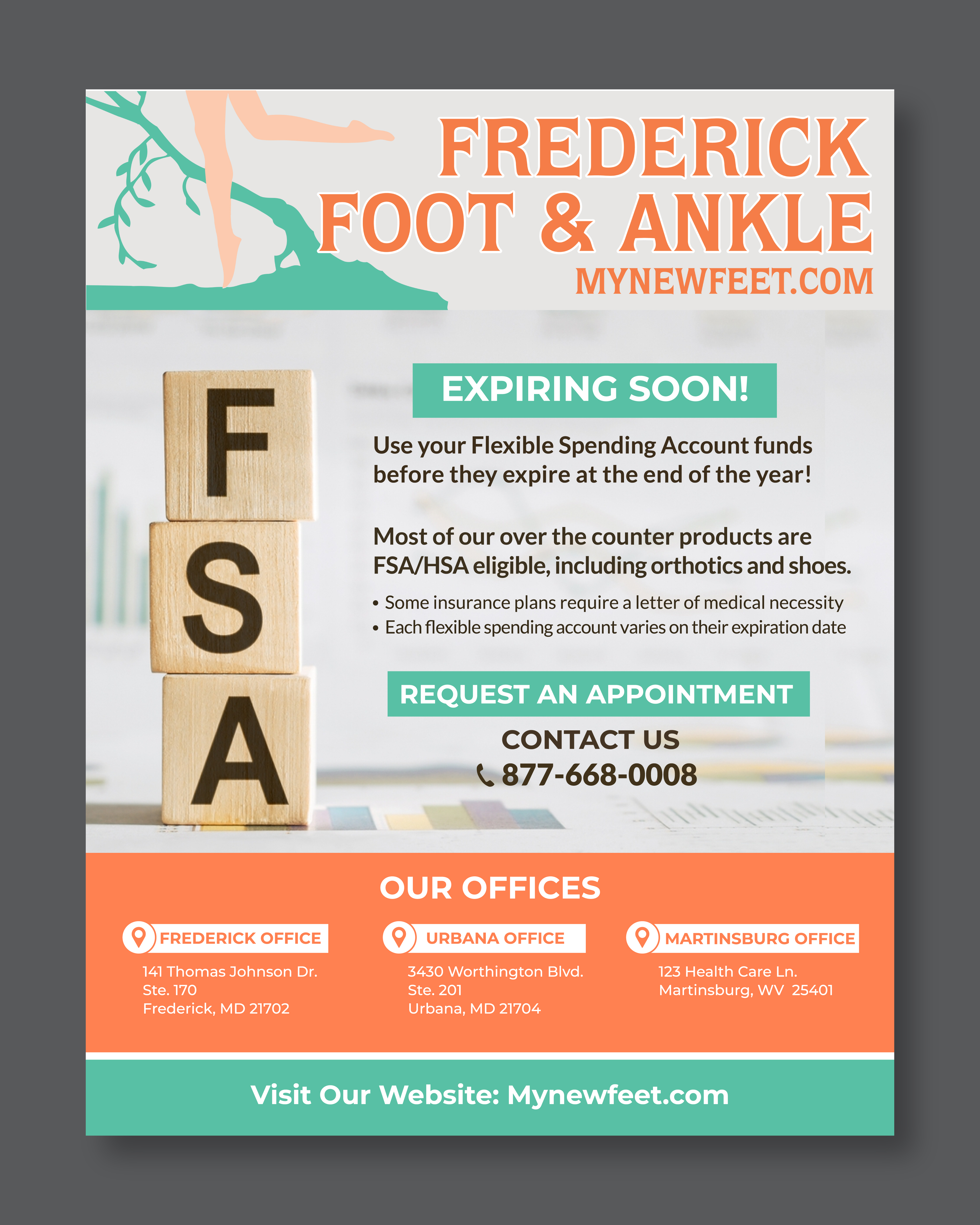 Diseño de Flyer por Rifu Graphics para Frederick Foot & Ankle | Diseño: #31950984