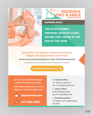 Diseño de Flyer por pb para Frederick Foot & Ankle | Diseño: #31942435