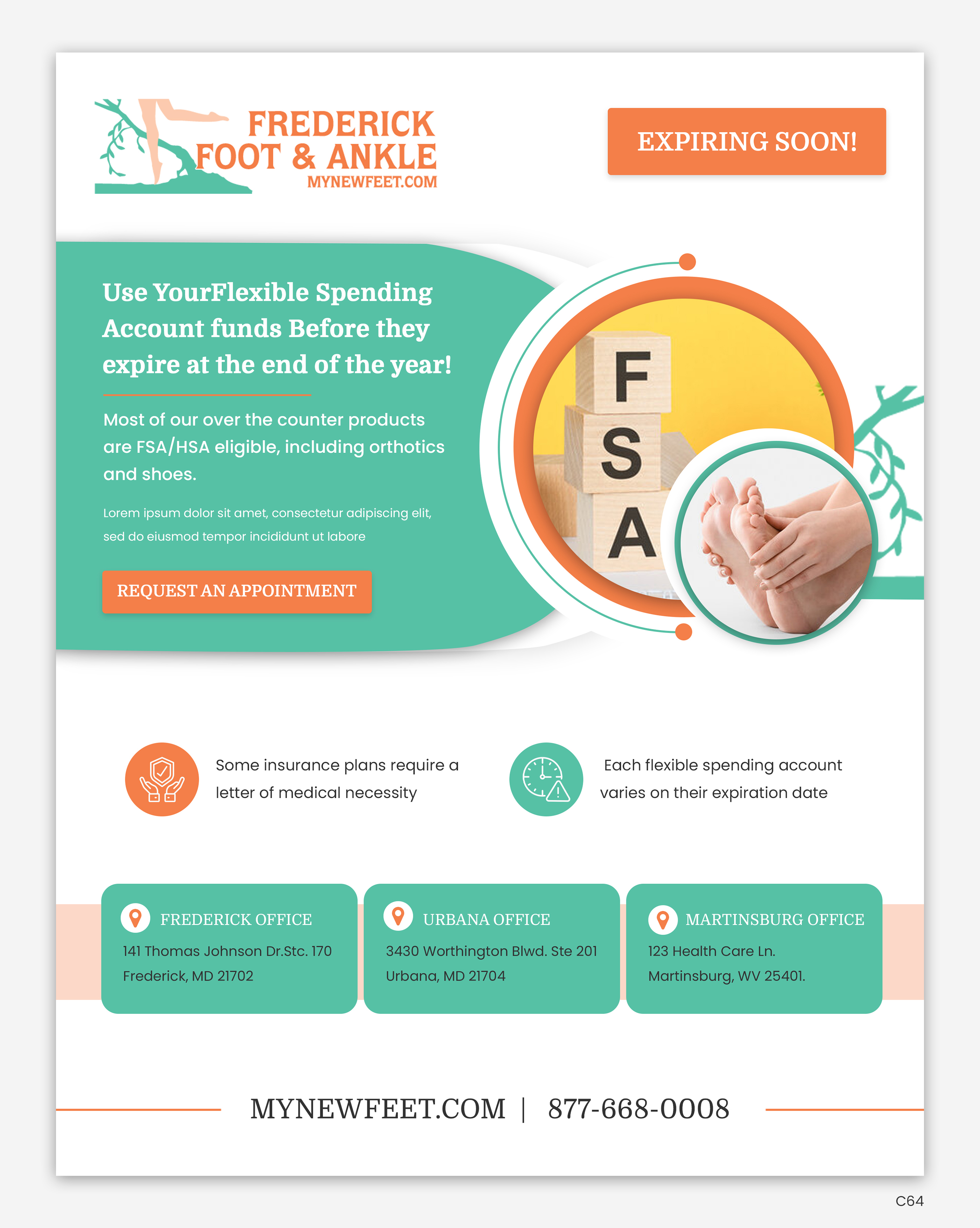 Flyer Design by pb for Frederick Foot & Ankle | Design #31942479