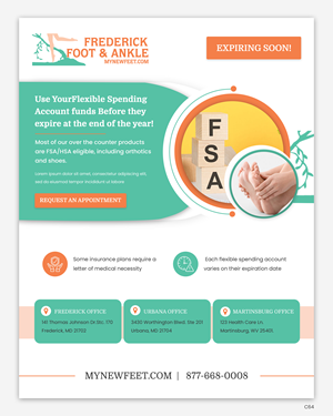 Diseño de Flyer por pb para Frederick Foot & Ankle | Diseño: #31942479