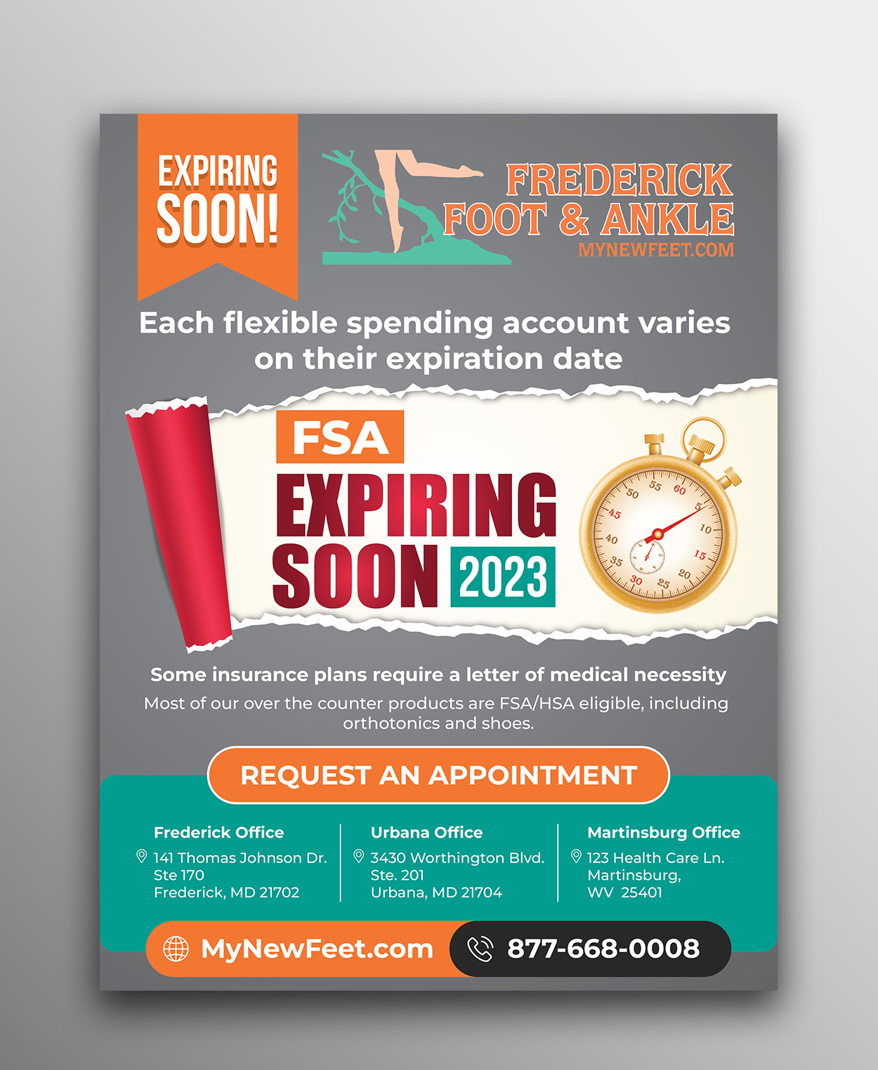 Flyer Design by OwnDesign for Frederick Foot & Ankle | Design #31940449