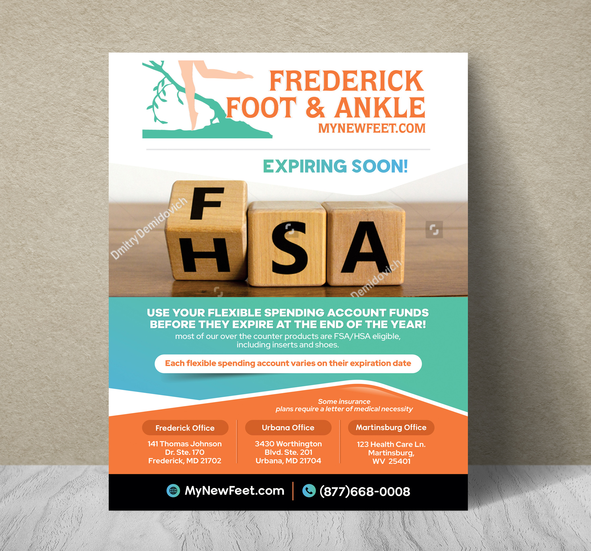 Diseño de Flyer por Dzhafir para Frederick Foot & Ankle | Diseño #31940075