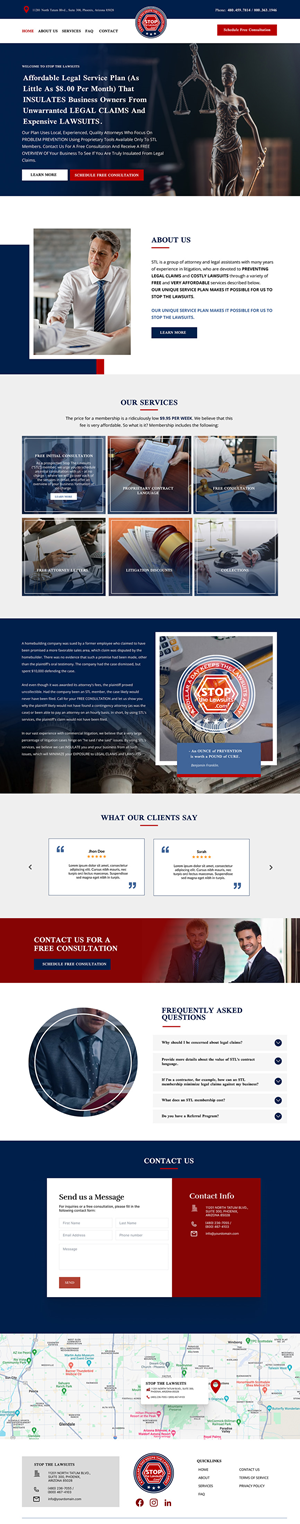 Web Design by DeriMH for Stop The Lawsuits | Design: #31958550