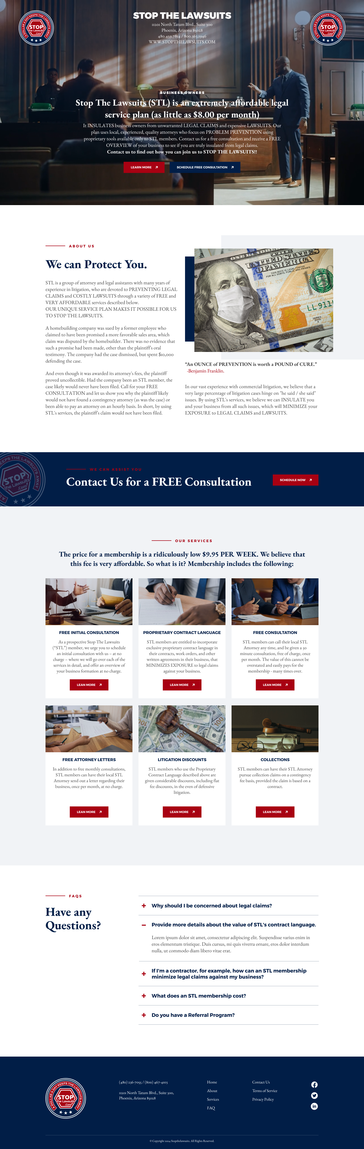 Web Design by Esli.O for Stop The Lawsuits | Design #31996984