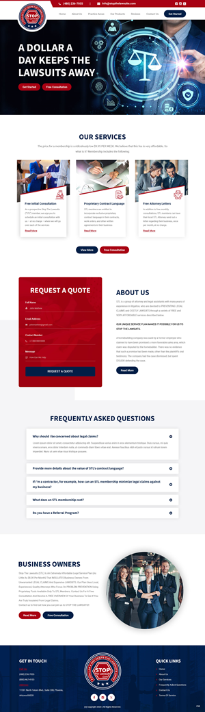 Web Design by pb for Stop The Lawsuits | Design: #31961110