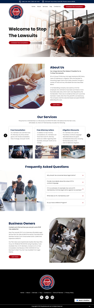 Web Design by pb for Stop The Lawsuits | Design: #31961111