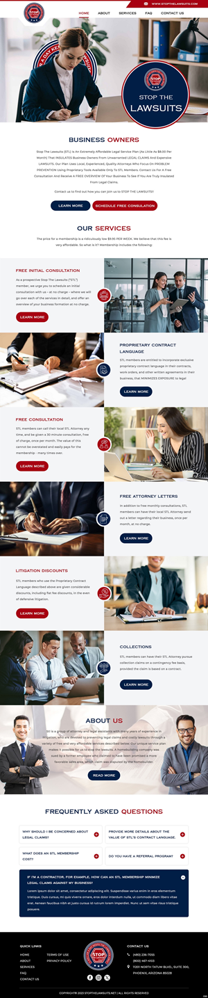 Web Design by pb for Stop The Lawsuits | Design: #31961117