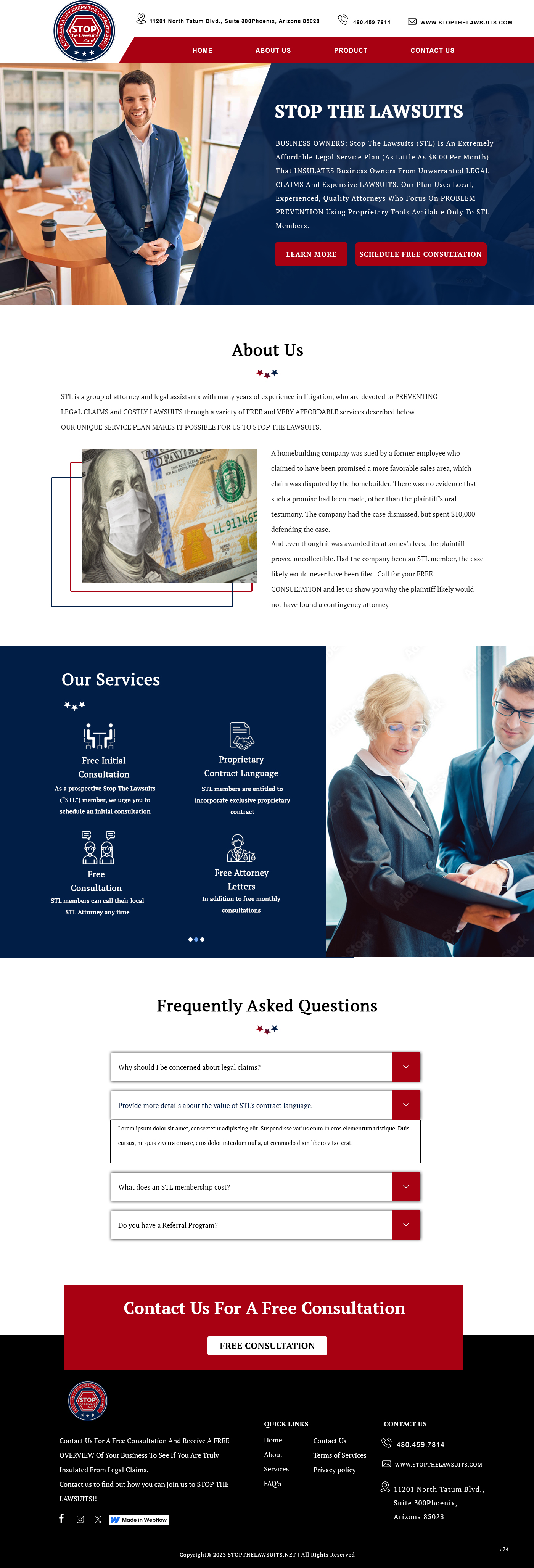 Web Design by pb for Stop The Lawsuits | Design #31968481