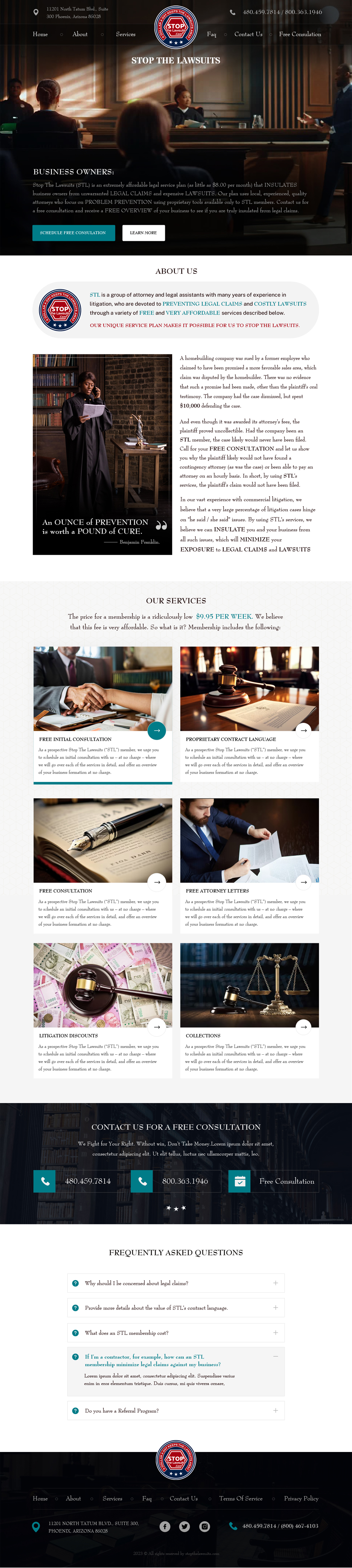 Web Design by WebPixel for Stop The Lawsuits | Design #31959995