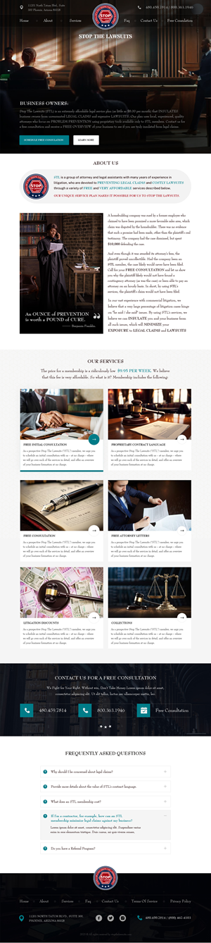 Web Design by WebPixel for Stop The Lawsuits | Design: #31959995