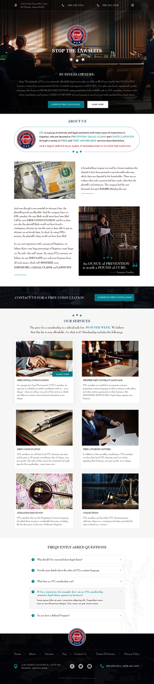 Web Design by WebPixel for Stop The Lawsuits | Design: #31963696