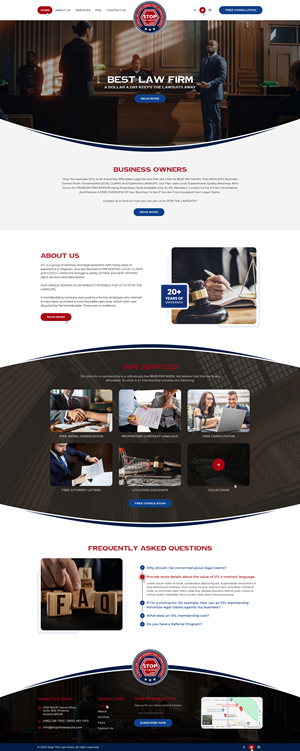 Web Design by Ved Web Services for Stop The Lawsuits | Design: #31961048
